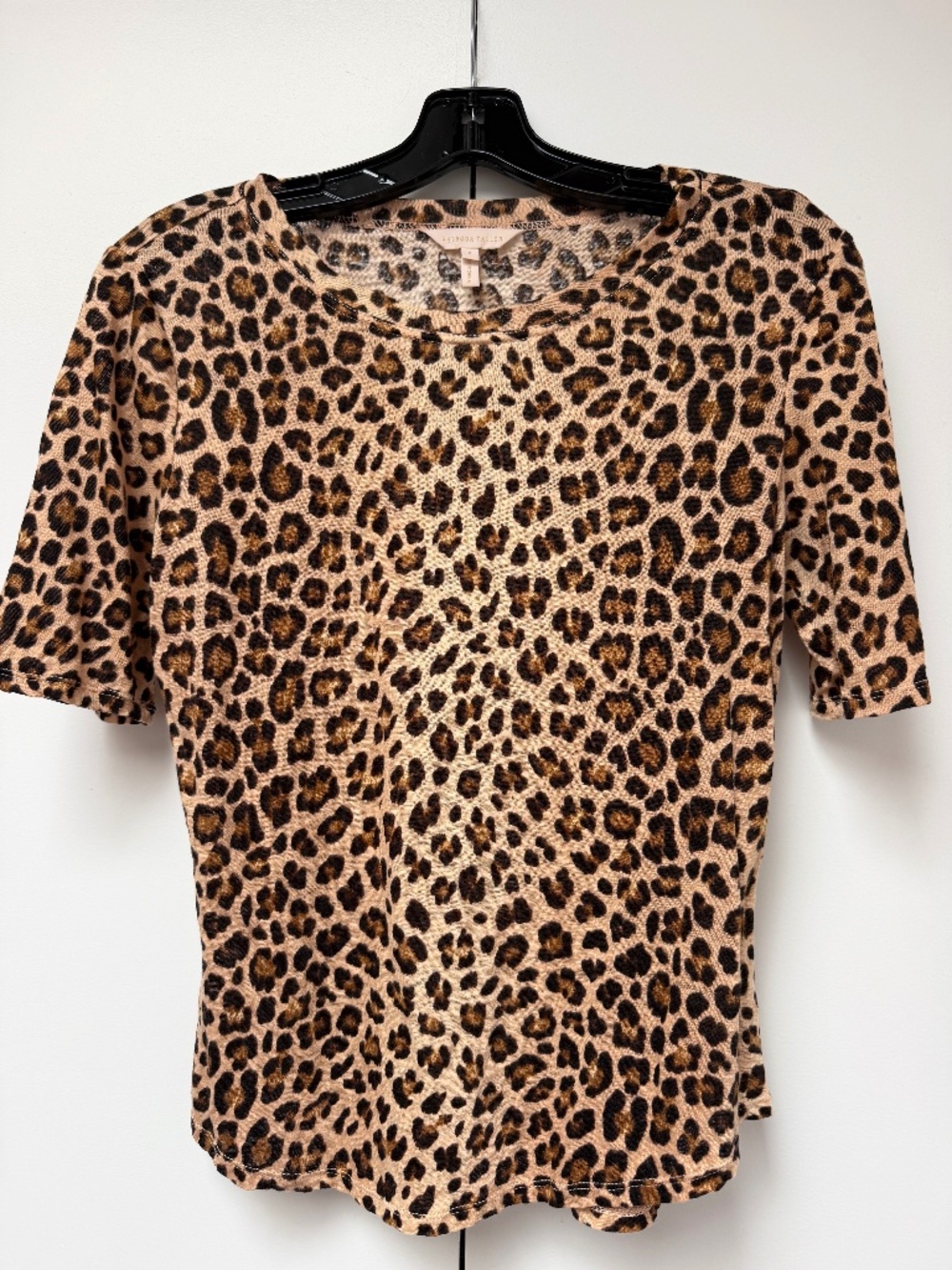 Rebecca Taylor linen shell, leopard print, size Small